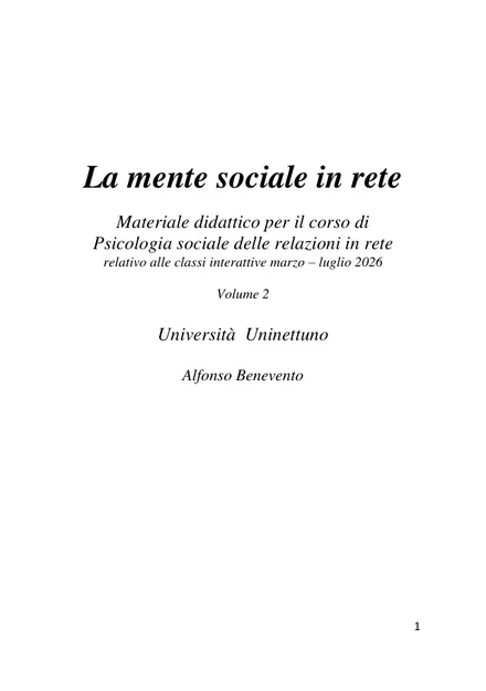 Pagina 1 dell’anteprima di La mente sociale in rete, volume 2